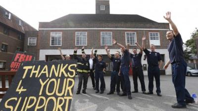 Firefighters on strike