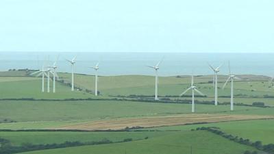 Wind turbines in north Wales