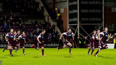 Highlights - Hearts 3-3 QoS (aet, 4-2 on pens)