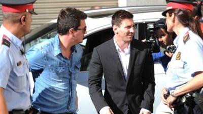 Lionel Messi arrives at court