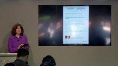 Tamar Yehoshua of Google Search demonstrates Google's new user interface