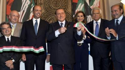 Silvio Berlusconi opening new Forza Italia HQ in Rome (19 Sept. 2013)