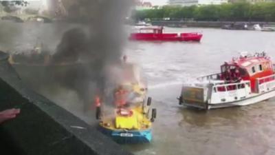 Boat on fire