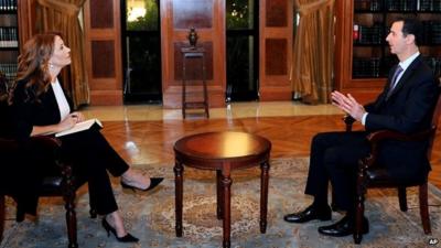 Syrian President Bashar al-Assad in an interview with Italy's Rai News 24