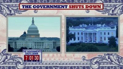 'Government Shuts Down' graphic