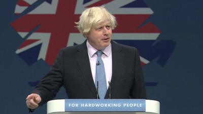 Boris Johnson at the Conservative Party conference