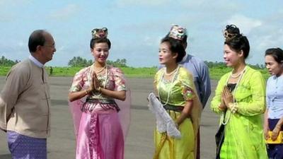 Burmese President Thein Sein visits Rakhine state