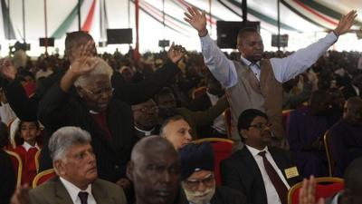 People attend a special inter-religious prayer service for the victims of the Westgate shopping mall attack in the Kenyan capital Nairobi on 1 October 2013