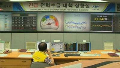 The control room of S Korea's national contingency plan to tackle energy shortage