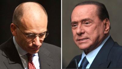 Enrico Letta and Silvio Berlusconi