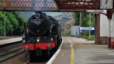 A steam train