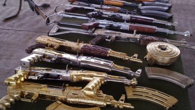 Guns taken from drugs cartels by the Mexican Army