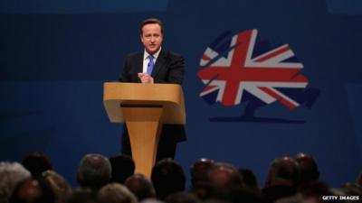 David Cameron delivers his keynote speech at the Tory party conference