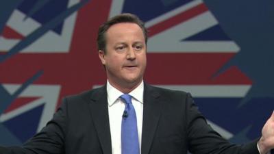 David Cameron closing the Tory Party conference