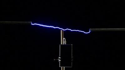 Scientists recreating a lightning bolt to charge a mobile phone