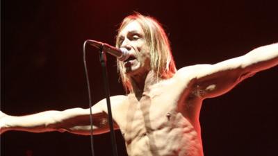 Iggy Pop performing at Glastonbury