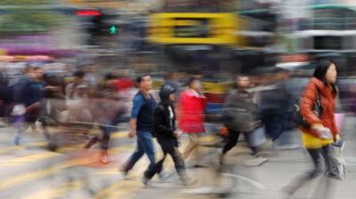 Shoppers in Hong Kong