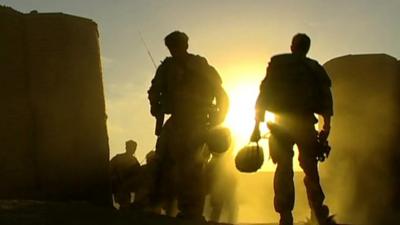 Two servicemen in Afghanistan