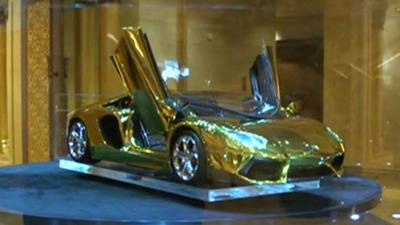 Gold plated sports car