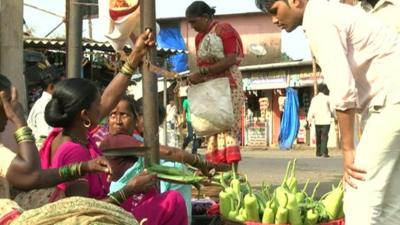 People in India village