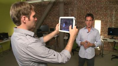 Jeff Powers from Occipital takes a 3D image of Rich Taylor.
