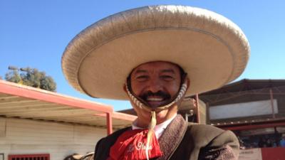 A cowboy at a Mexican rodeo