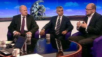 Damian Green, Sadiq Khan and Theo Blackwell