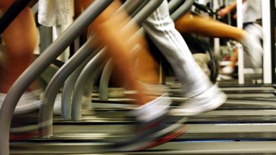 People exercising in a gym