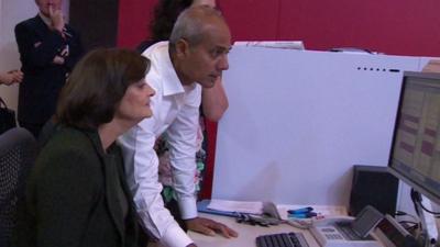 Cherie Blair works with George Alagiah