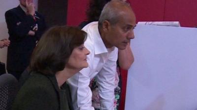 Cherie Blair works with George Alagiah