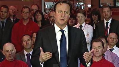 David Cameron speaking at a PM Direct event