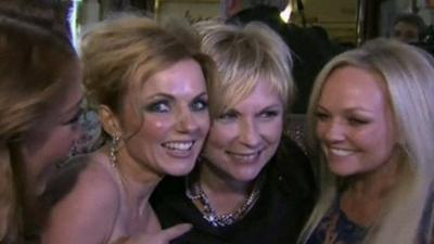 Geri Halliwell, Jennifer Saunders and Emma Bunton