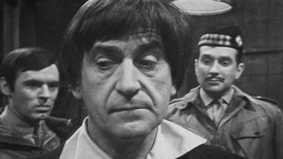 Still from Dr Who episode with Patrick Troughton playing the Doctor.