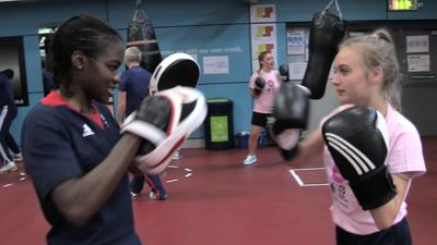 Nicola Adams with the Us Girls group