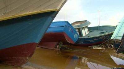 Boats that carried refugees to Lampedusa