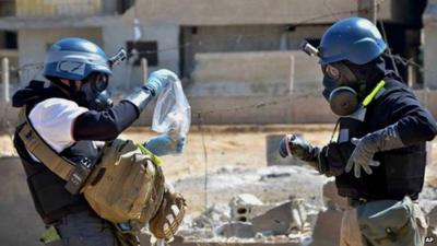 Chemical weapons inspectors in Ain Terma, Syria. 28 Aug 2013