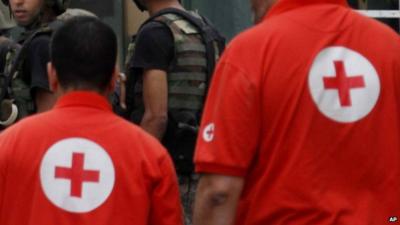 Red cross workers