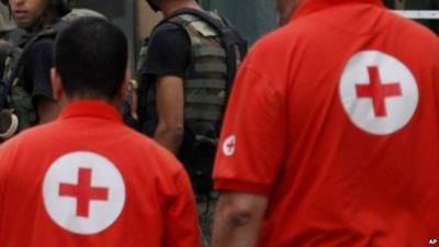 Red cross workers