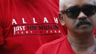 Protesters in Malaysia