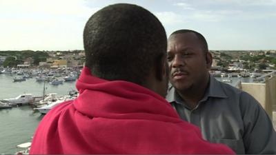 Nigerian migrant speaks to the BBC's Kasim Kayira