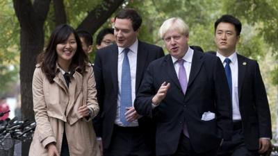 Chancellor George Osborne and London Mayor Boris Johnson in China