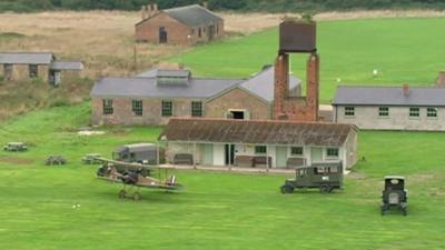 Aerial view of Stow Maries airfield