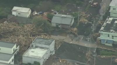 Typhoon destruction in Japan