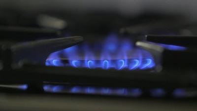 A lit gas ring