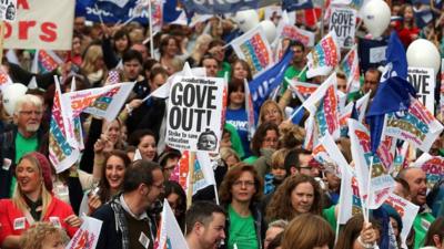 Striking teachers in Bristol