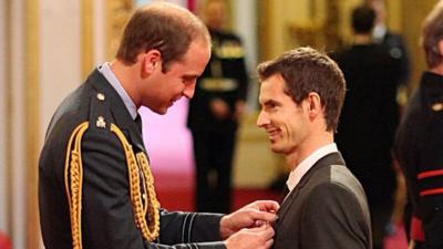 Duke of Cambridge presents OBE to Andy Murray