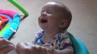 Baby laughing