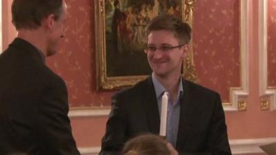 Edward Snowden handed candlestick