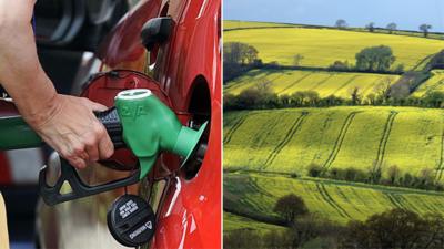 Petrol pump, rural field