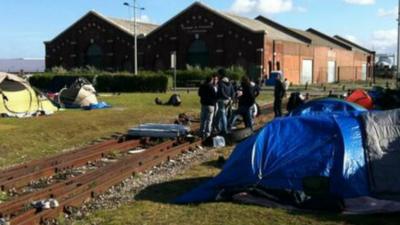 Migrant camp in Calais